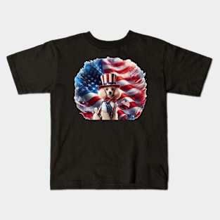 Patriotic Dogs of the United States of America - Poodle Kids T-Shirt